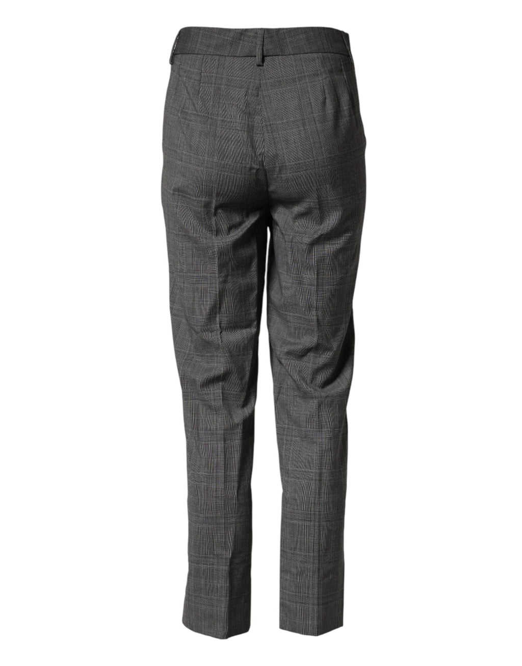 Dunkelgraue Karierte Tartan-Hose aus Schurwolle