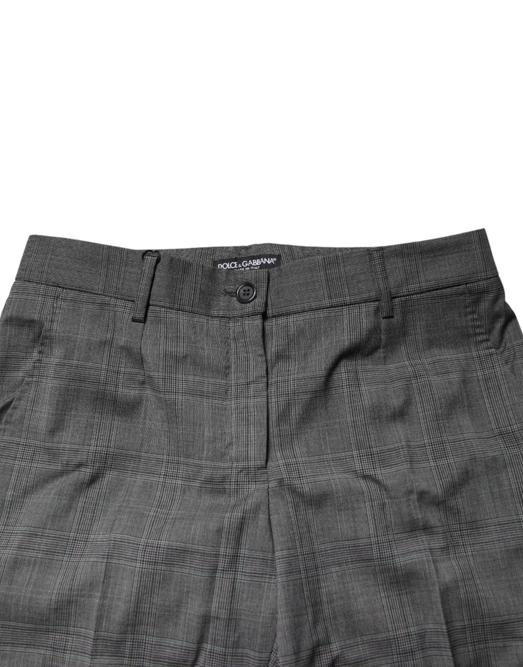 Dunkelgraue Karierte Tartan-Hose aus Schurwolle