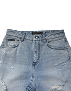 LightBlue Ripped Washed BOYFRIEND Denim Jeans