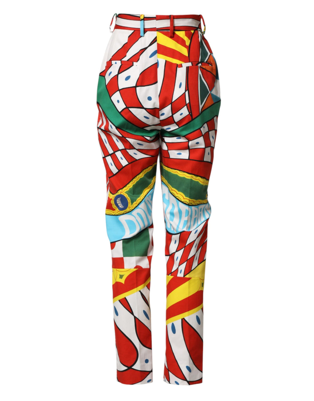 Gerade Hose mit mehrfarbigem geometrischem Muster