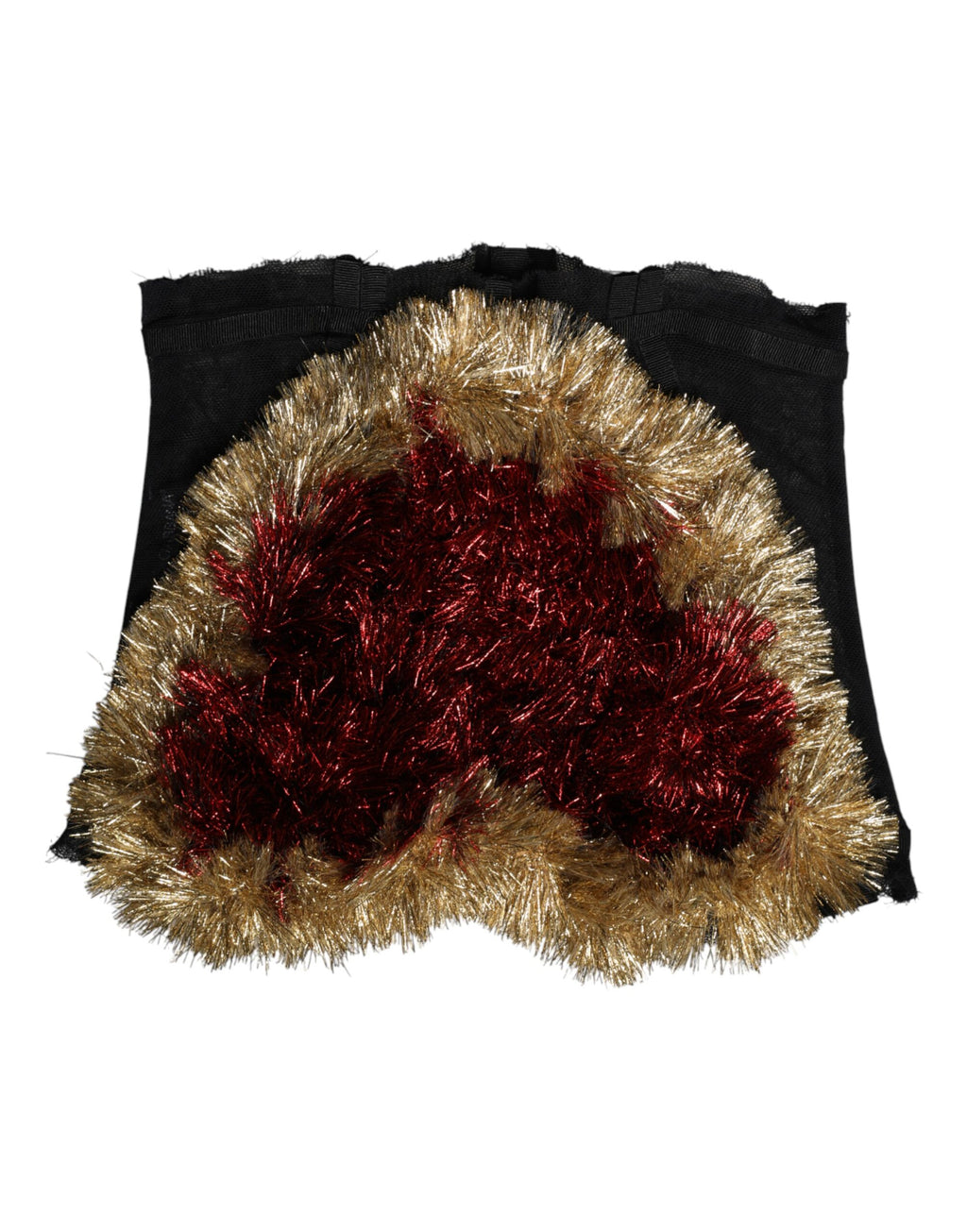 Bustier-Korsett-Oberteil „Schwarzes Goldherz“ aus Lametta