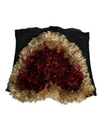 Bustier-Korsett-Oberteil „Schwarzes Goldherz“ aus Lametta
