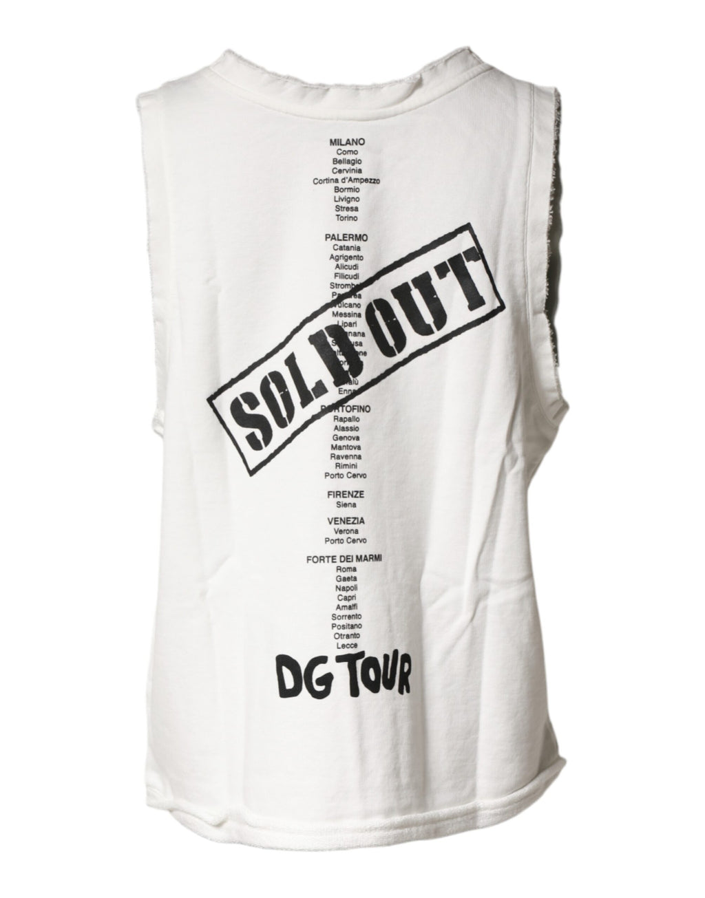 Weißes ärmelloses Tanktop mit Rundhalsausschnitt und Grafikprint
