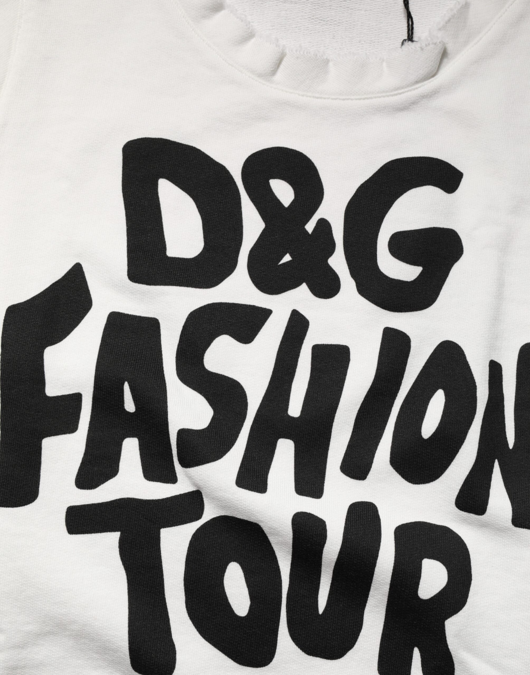 Weißes ärmelloses Tanktop mit Rundhalsausschnitt und Grafikprint