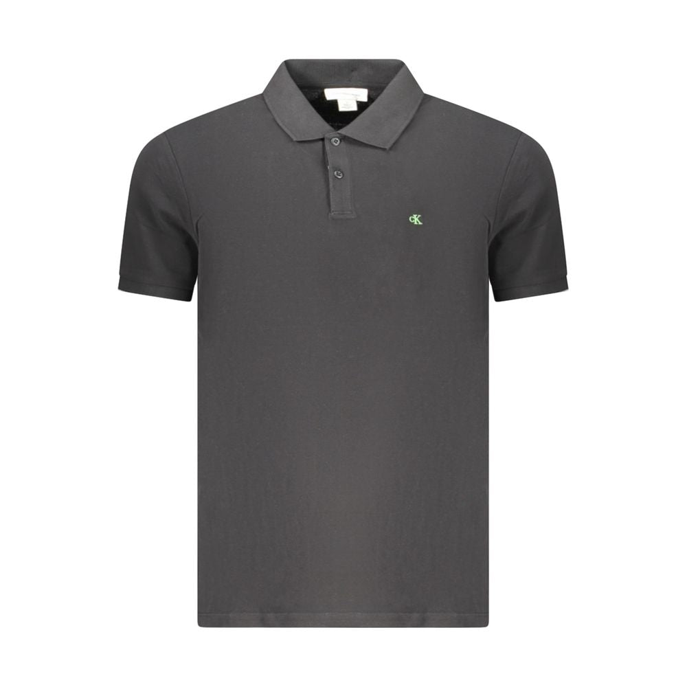 Herren-Polo aus schwarzer Baumwolle