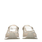 Beige Low-Top-Sneaker aus Stoff