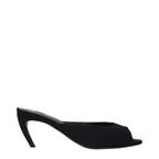 Black Fabric Flat Sandals