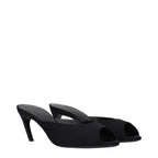 Black Fabric Flat Sandals