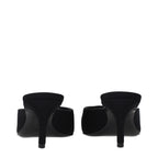 Black Fabric Flat Sandals