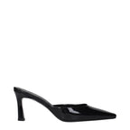 Schwarze flache Ledersandalen