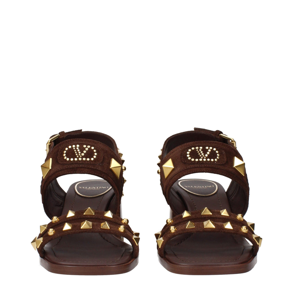 Braune Leder-Riemchensandalen