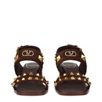 Braune Leder-Riemchensandalen