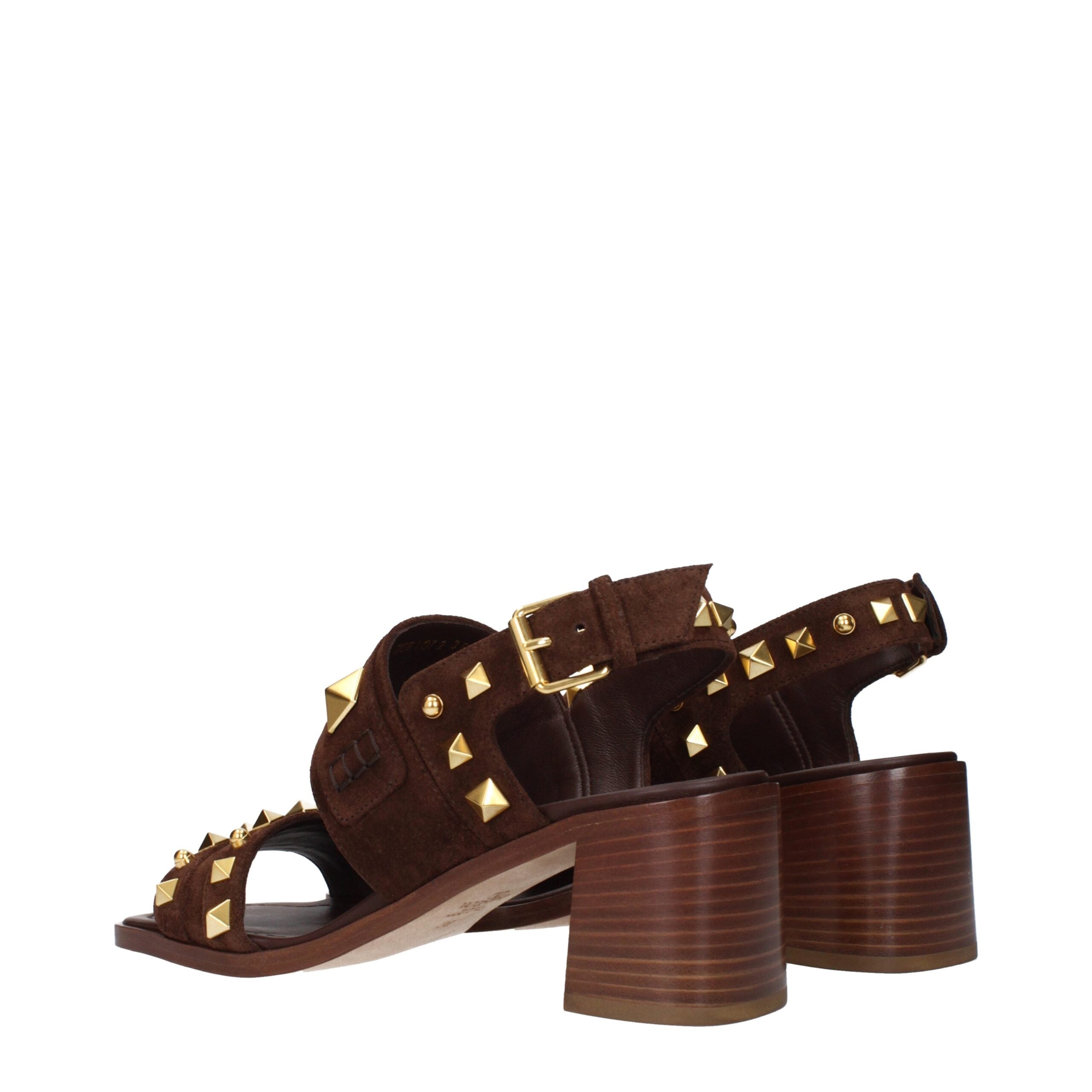 Braune Leder-Riemchensandalen