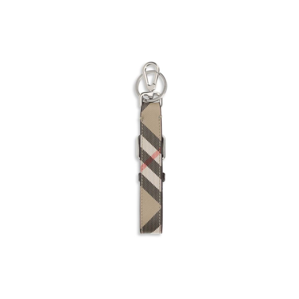 Beige Cotton Keychain