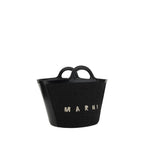 Schultertasche aus schwarzer Baumwolle