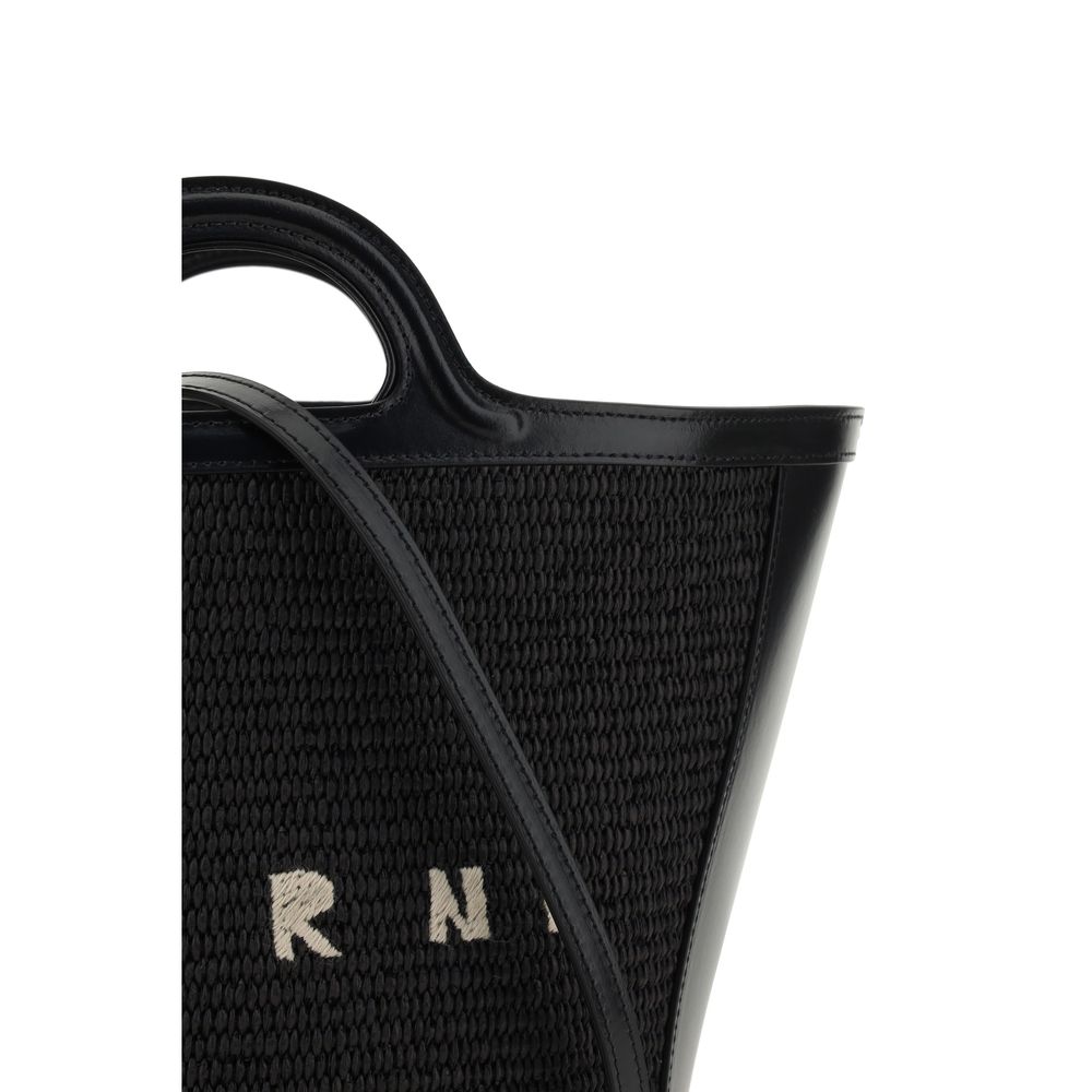 Schultertasche aus schwarzer Baumwolle