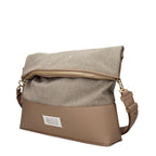Borsa a Spalla in Tessuto Beige