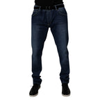 Blue Washed Cotton Stretch Skinny Denim Jeans