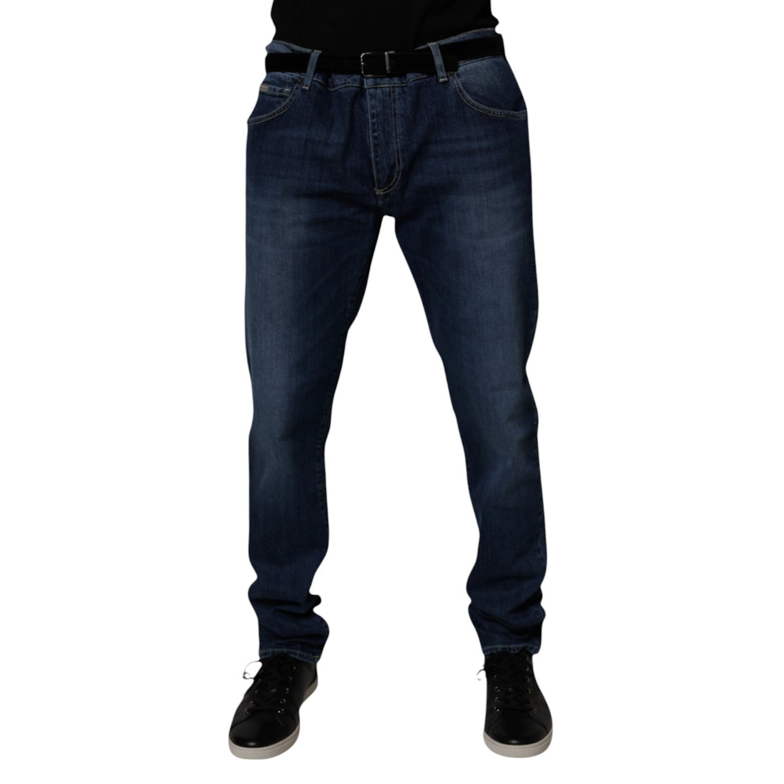Blue Washed Cotton Stretch Skinny Denim Jeans