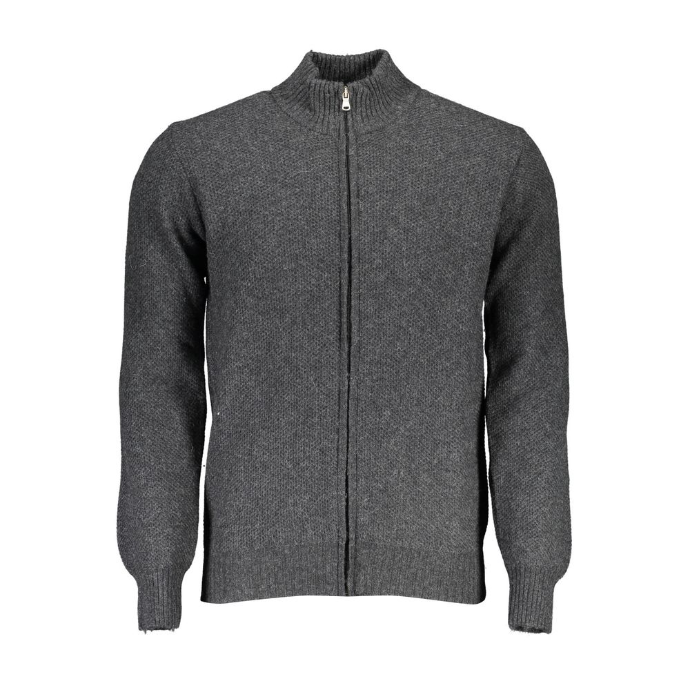 Grey Wool Men Cardigan