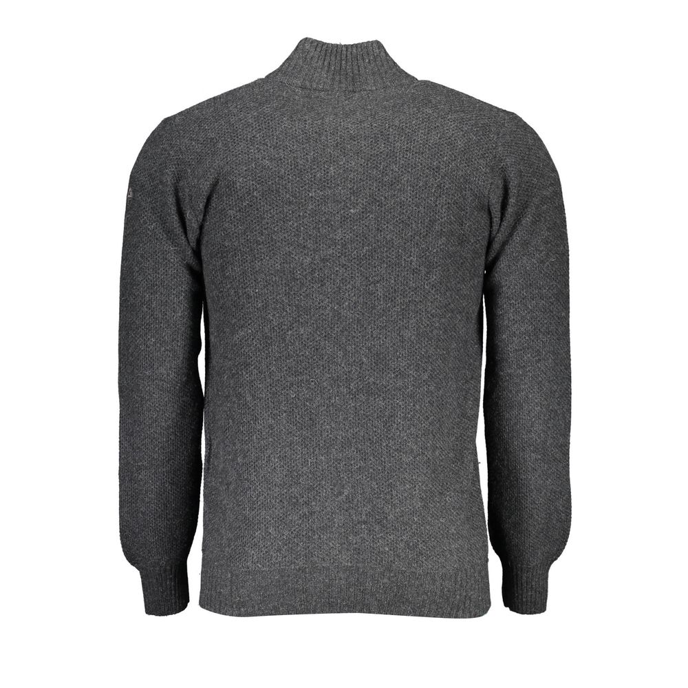 Grey Wool Men Cardigan
