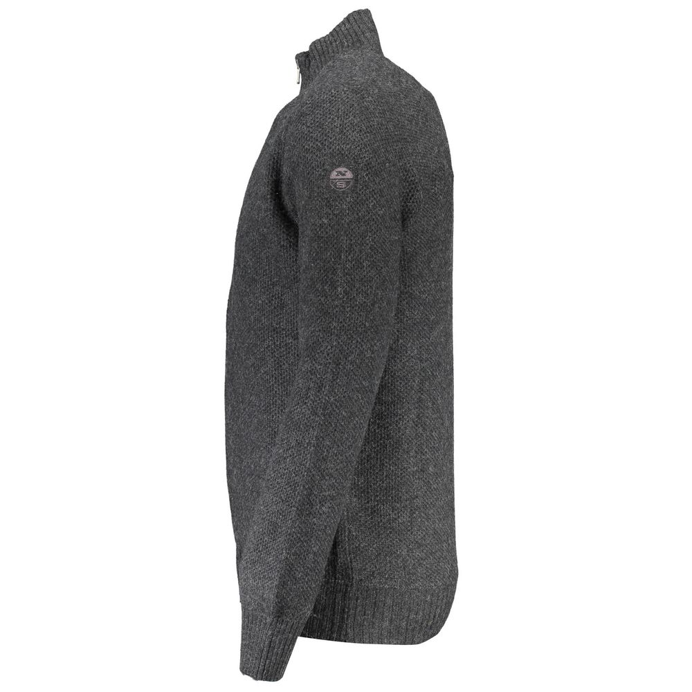 Grey Wool Men Cardigan
