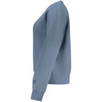 Blue Cotton Women Sweater