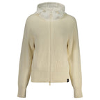Weiße Damen-Strickjacke aus Polyester