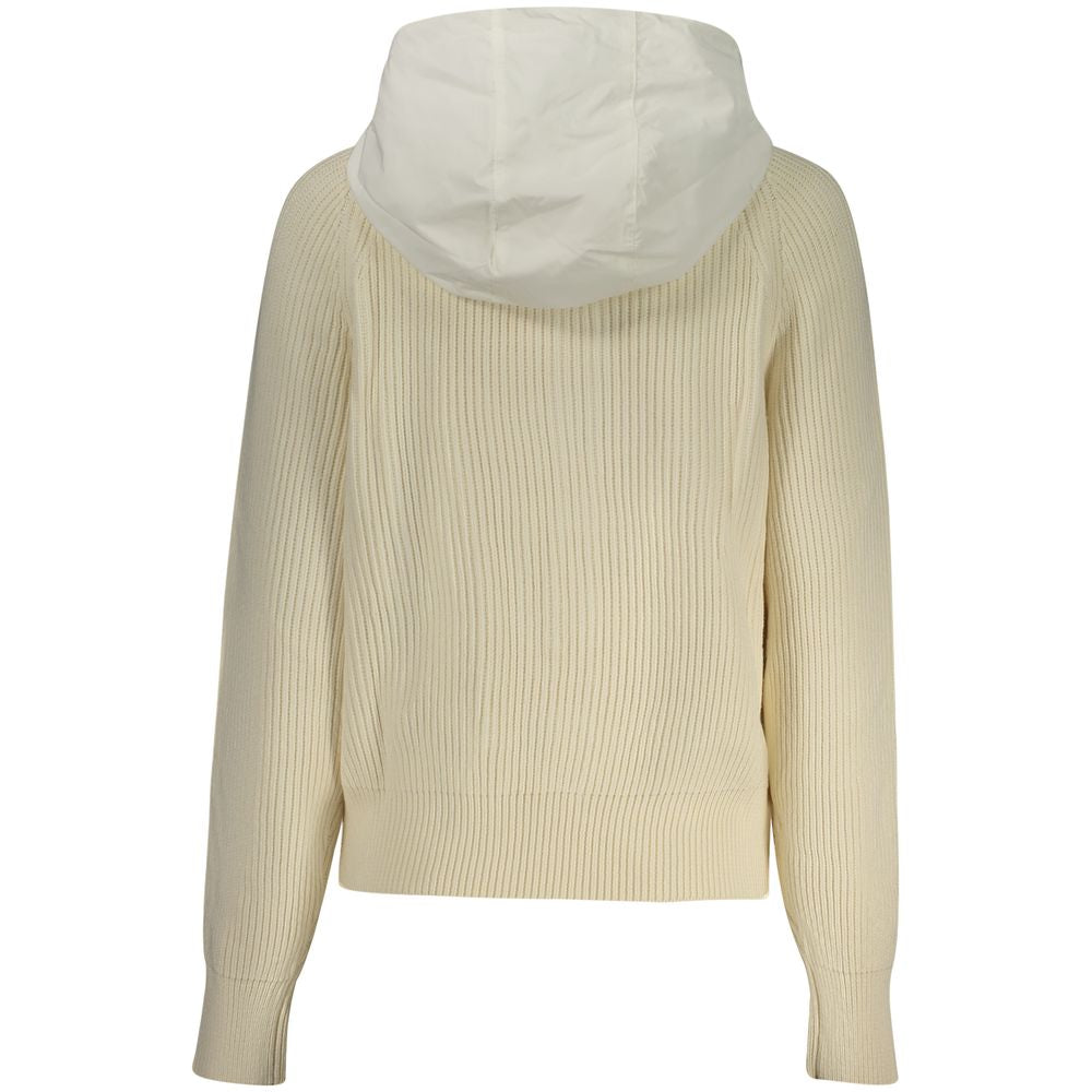 Weiße Damen-Strickjacke aus Polyester