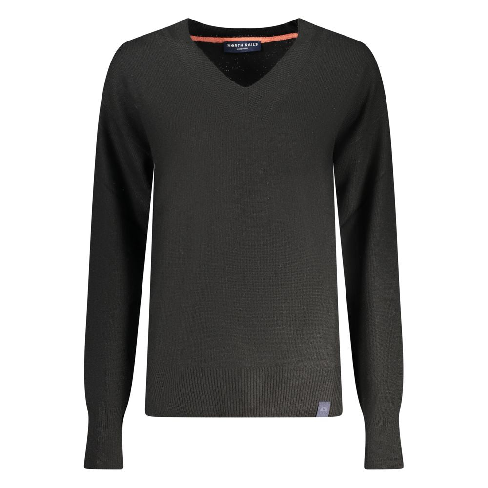 Schwarzer Polyamid-Damenpullover