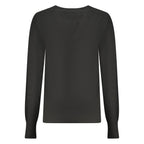 Schwarzer Polyamid-Damenpullover
