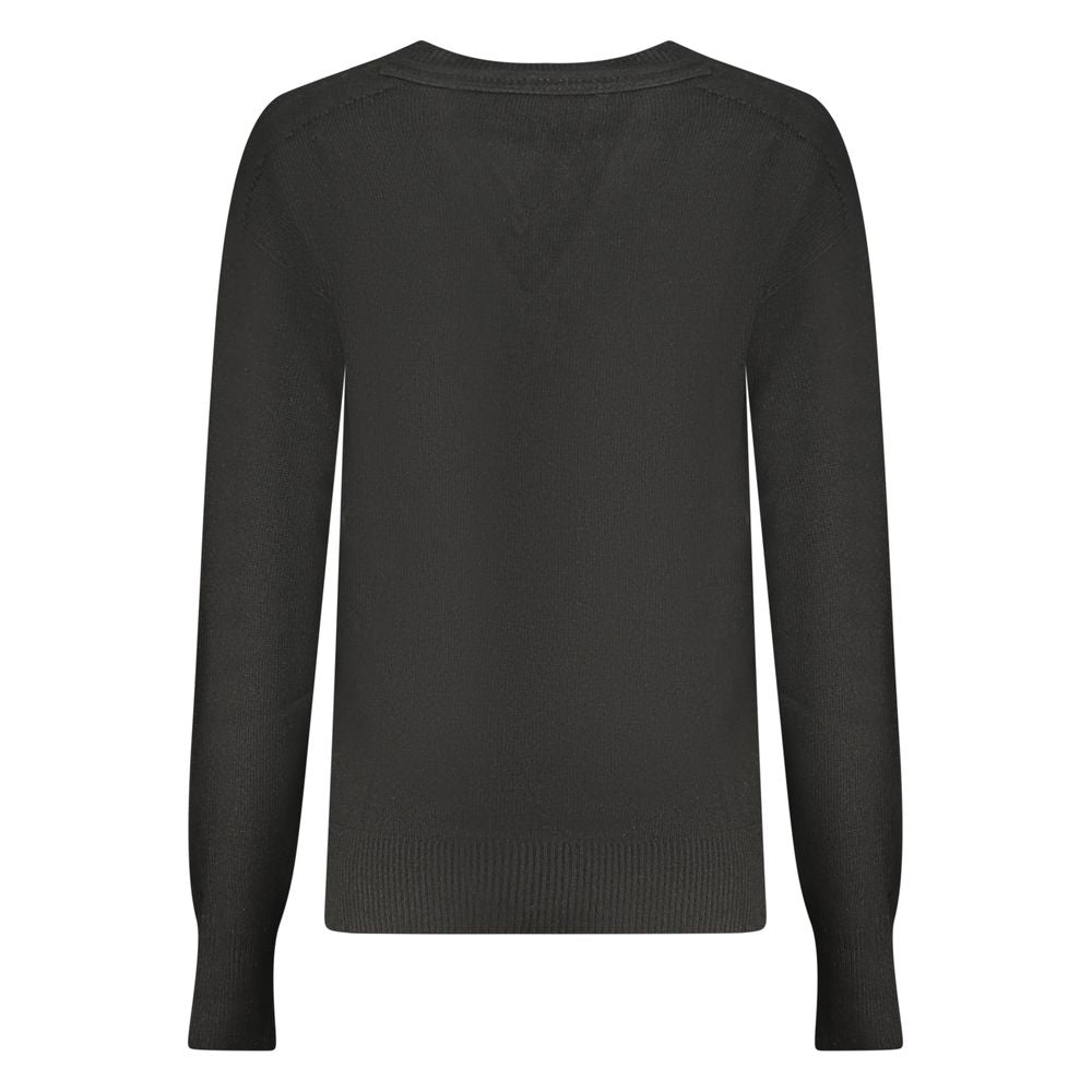 Schwarzer Polyamid-Damenpullover