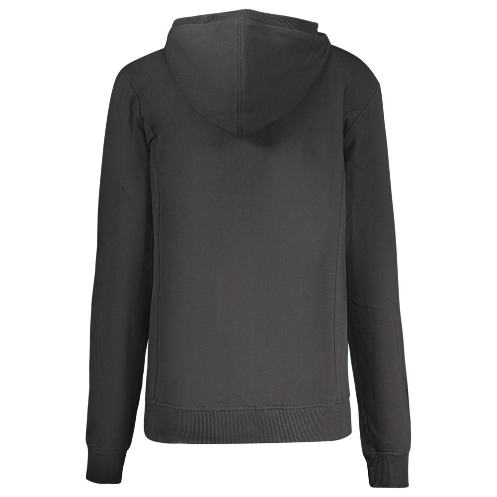 Schwarzer Damen-Kapuzenpullover aus Baumwolle