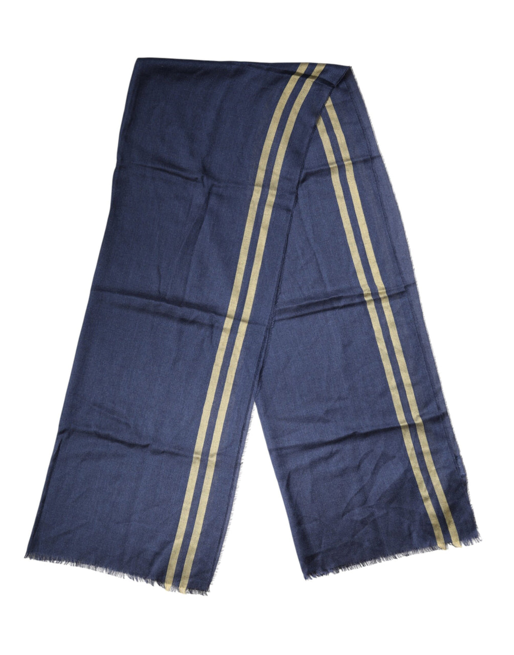 Sciarpa scialle con frange in cashmere blu
