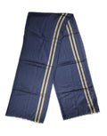 Sciarpa scialle con frange in cashmere blu