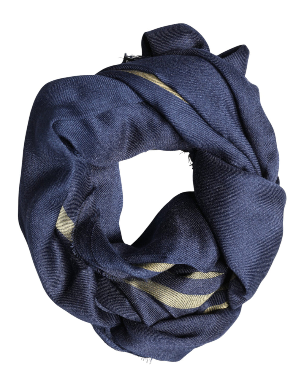 Sciarpa scialle con frange in cashmere blu