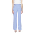 Purple Polyester Casual Pants