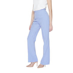 Purple Polyester Casual Pants