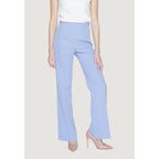 Purple Polyester Casual Pants