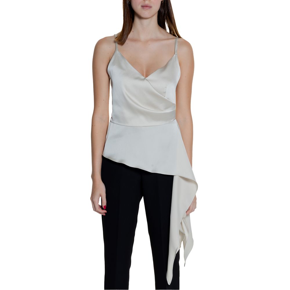 Top in poliestere beige