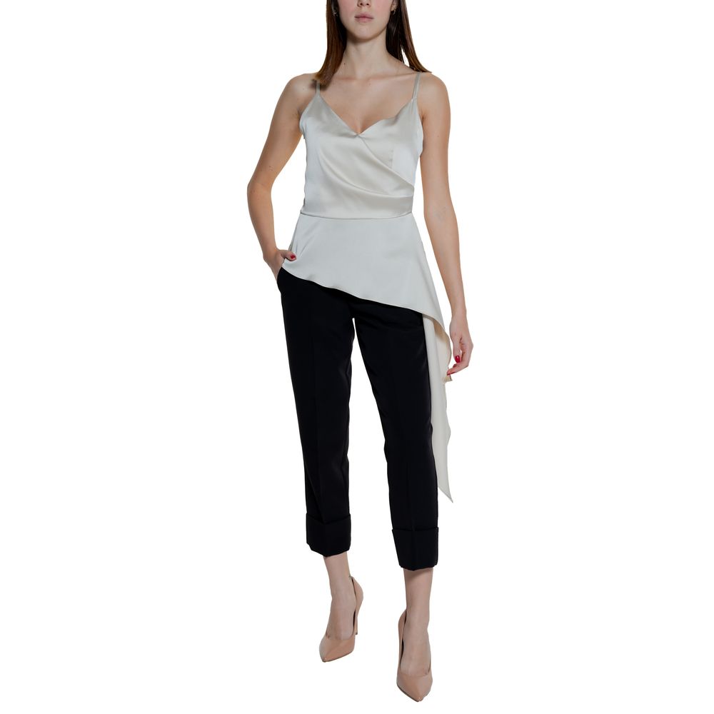 Top in poliestere beige