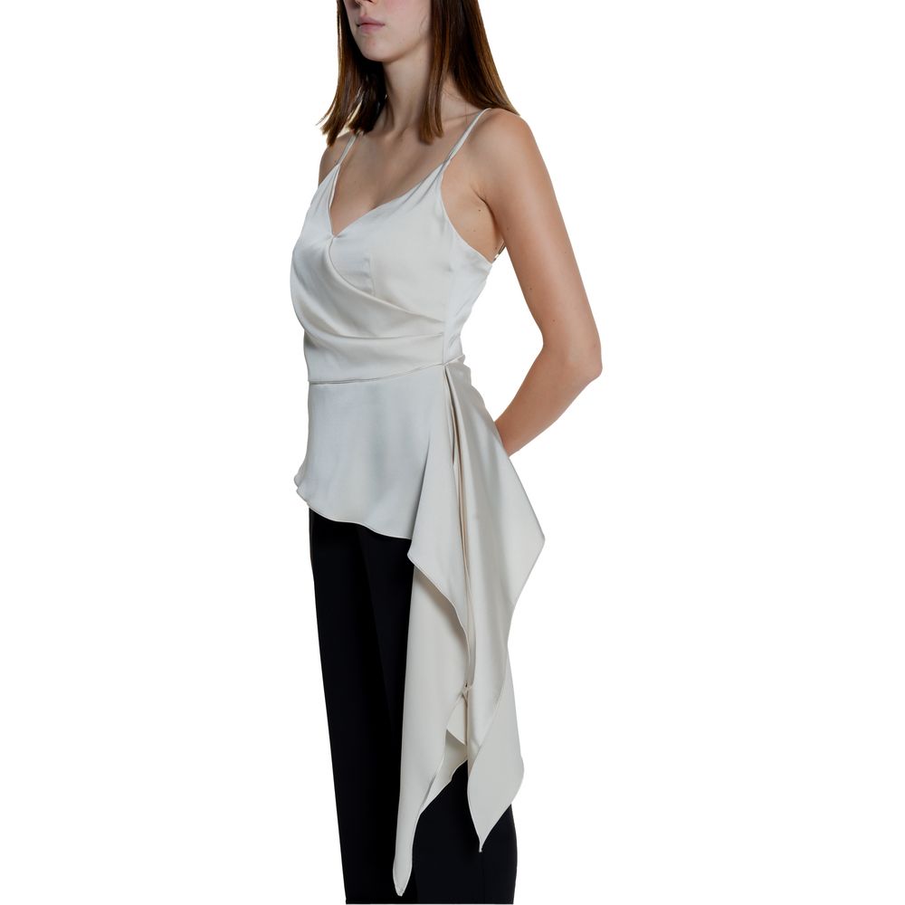 Top in poliestere beige