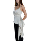Top in poliestere beige