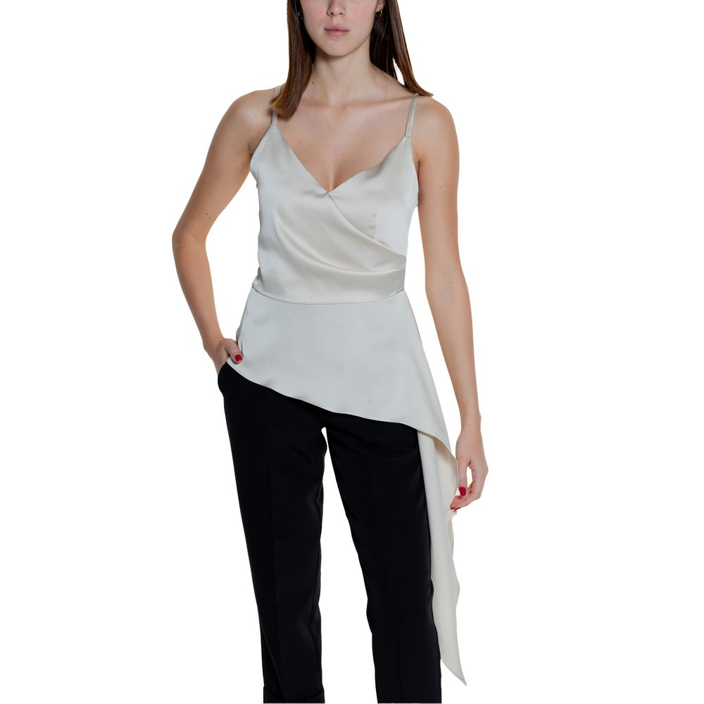 Top in poliestere beige