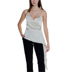 Top in poliestere beige