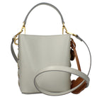 Gray Leather Handbag