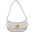 Gray Leather Shoulder Bag