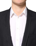 Black Stripes 1 Button Suit Jacket Blazer