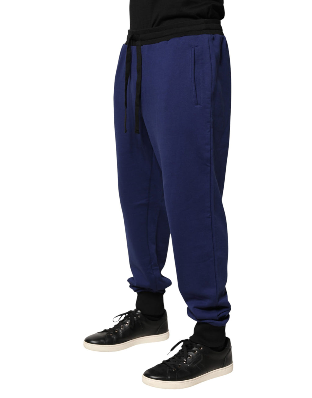 Jogginghose aus blauer Baumwolle mit mittlerer Taille