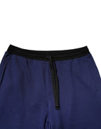 Jogginghose aus blauer Baumwolle mit mittlerer Taille